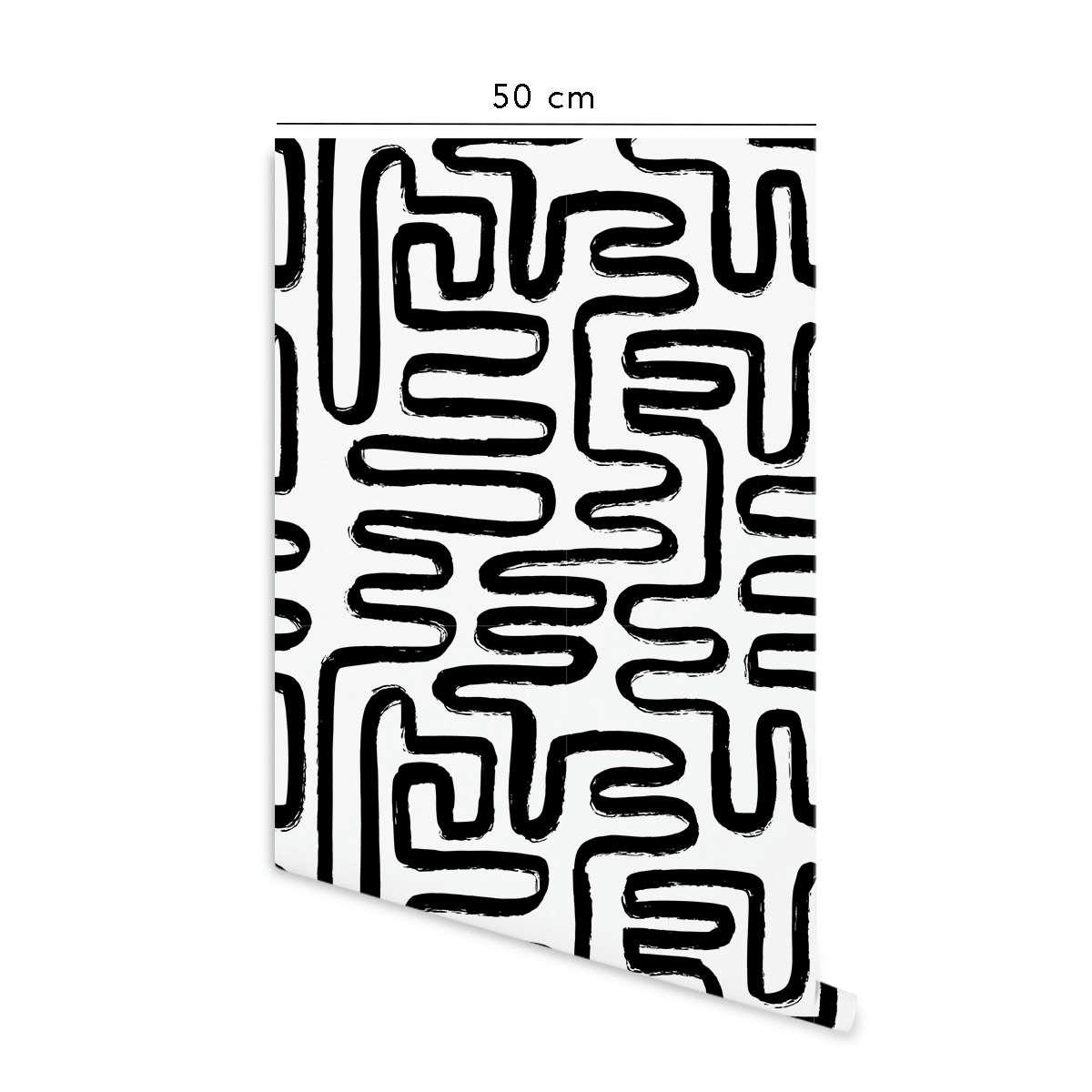 ZENGARDEN - Papier peint vinyle adhésif jardin zen noir 50x300 cm