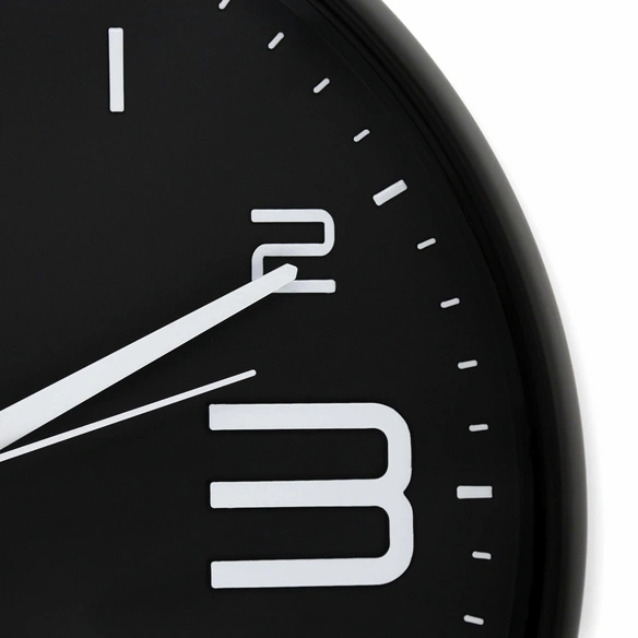 Wanduhr, HxT: 38,5 x 5 cm, schwarz, ohne ink. Batterie