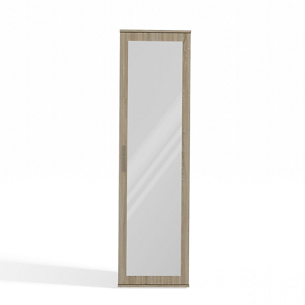 ATARA - Armoire d'entrée avec grand miroir - 2 étagères   porte-cintres - 180x50x35 cm - CHÊNE SONOMA