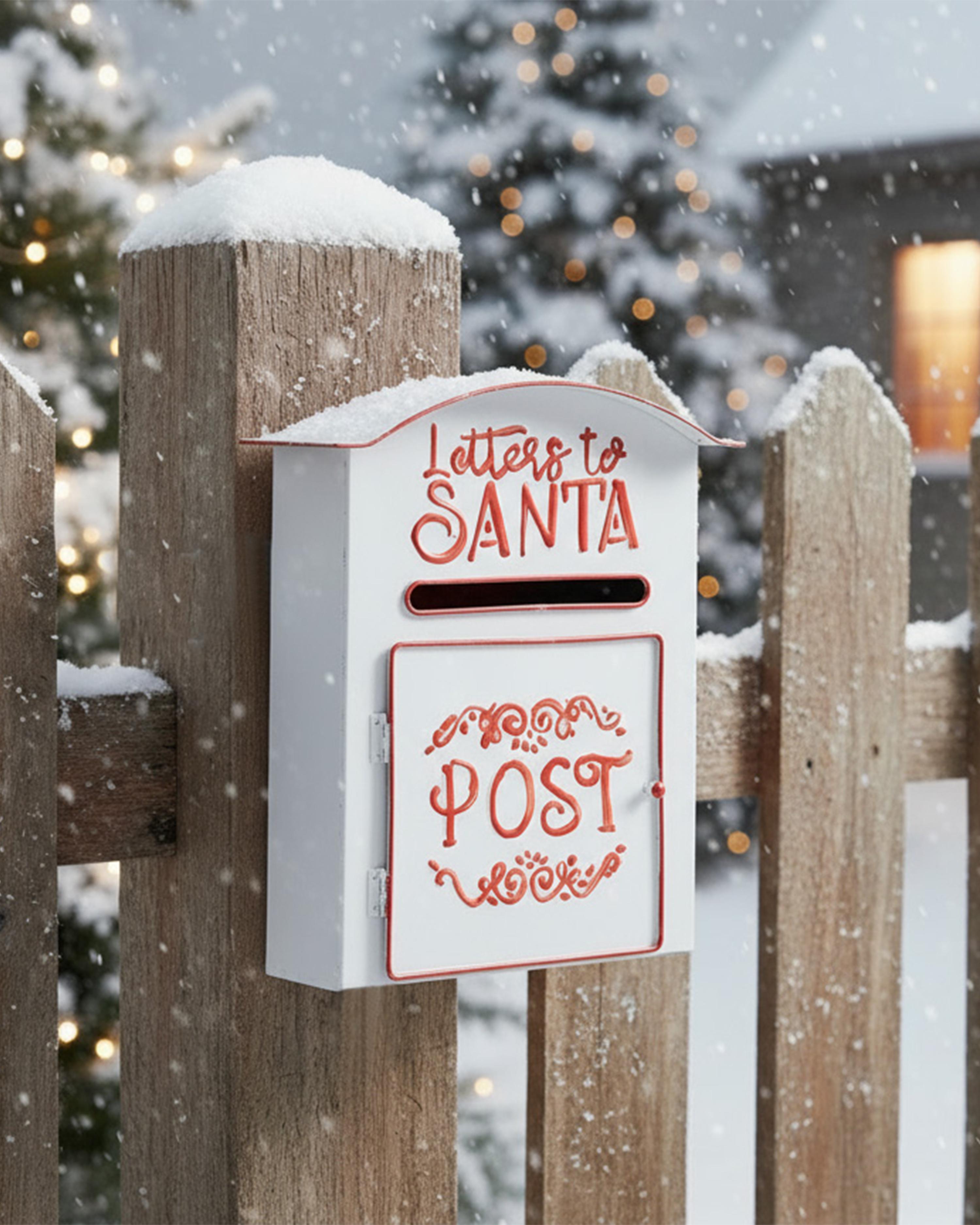 Santa Post Box ESPOO 30 cm White