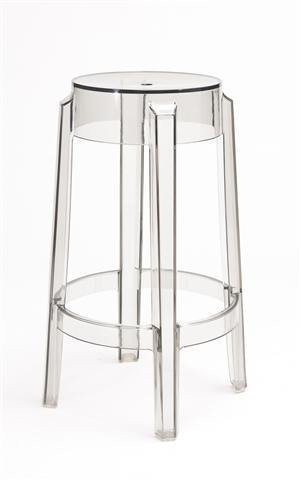 Stołek barowy Duch 75 cm inspirowany Ghost transparentny