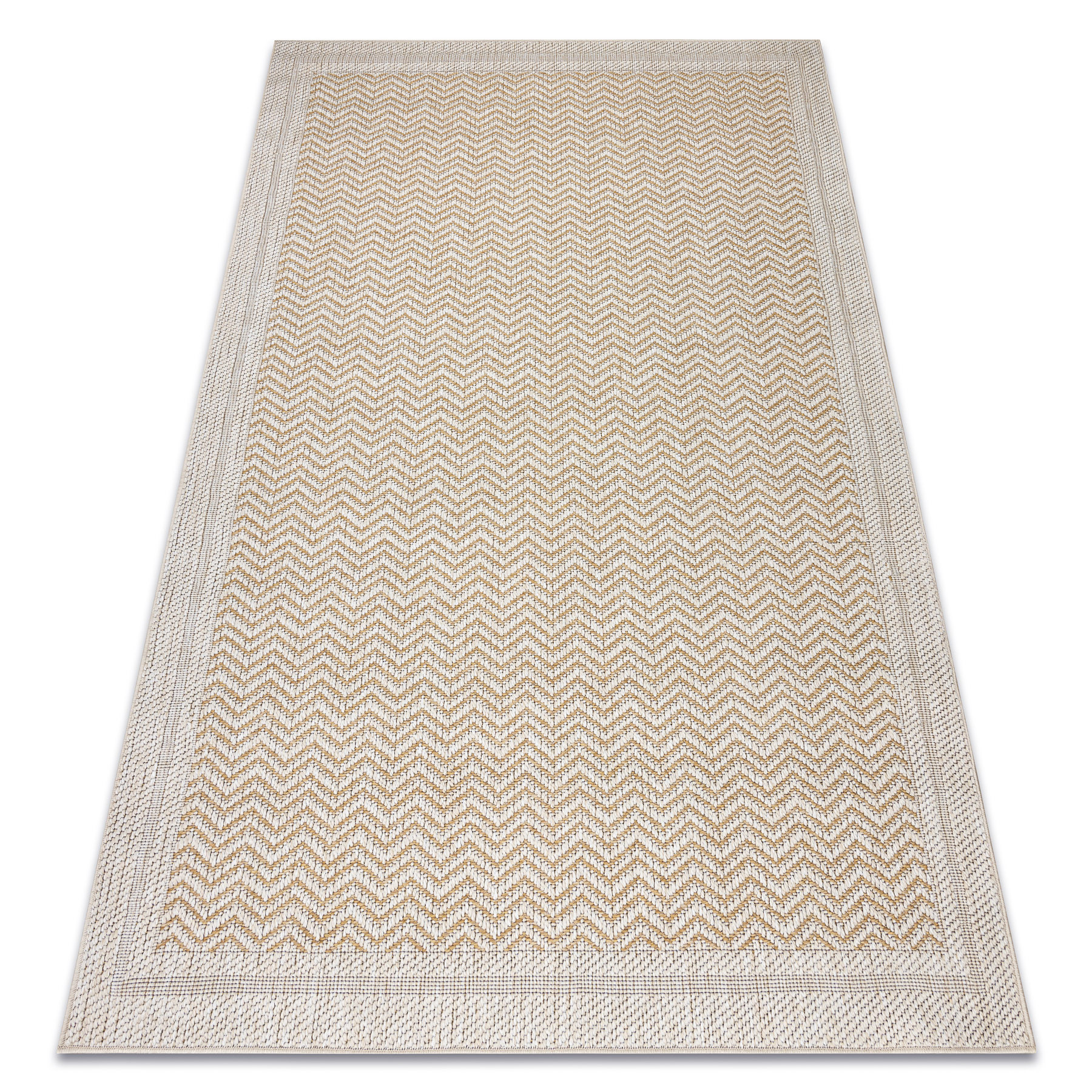Dywan ORIGI 3739 krem / beż - Ramka, jodełka sznurkowy SIZAL 58x100 cm