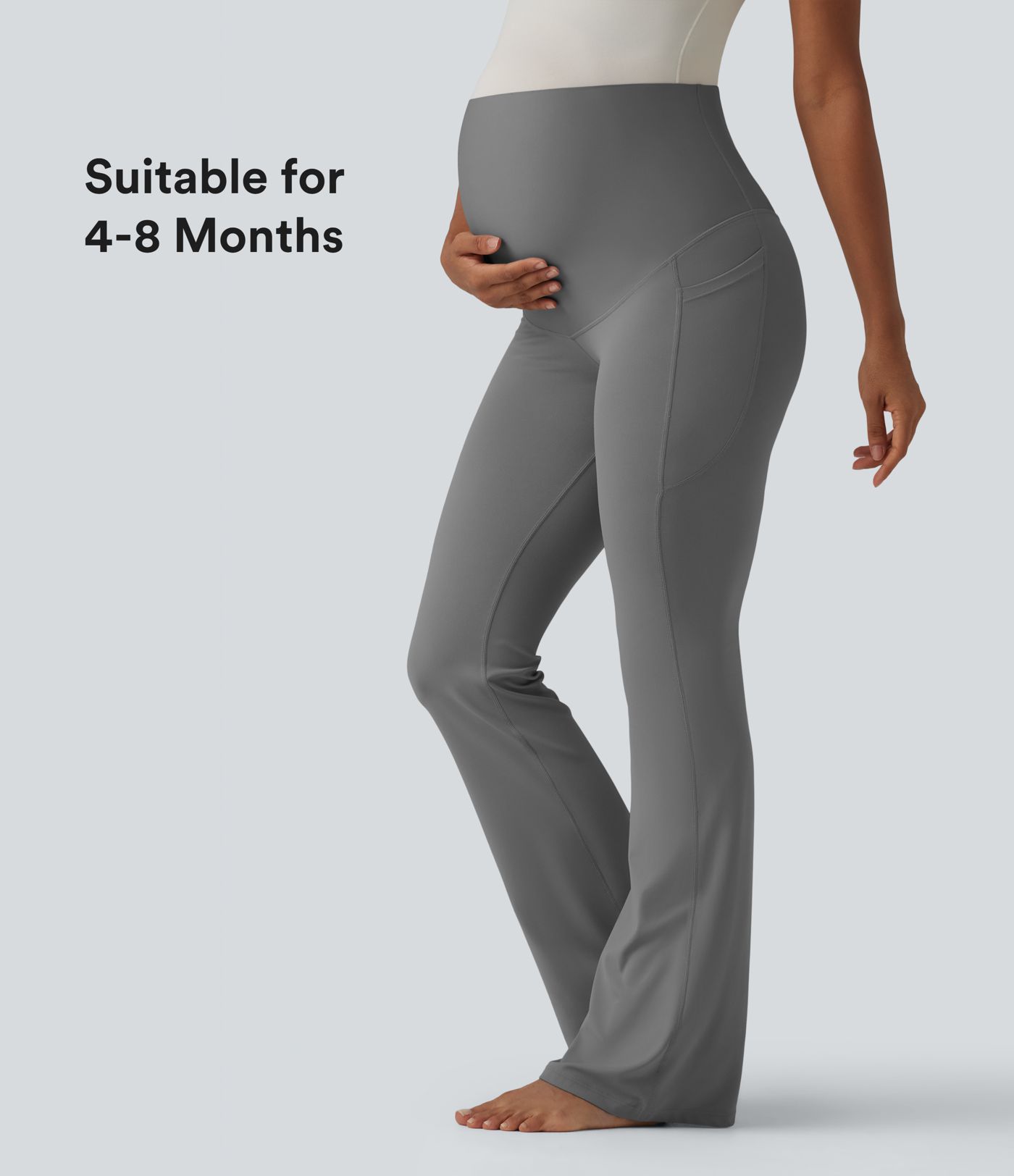 SoftlyZero™ Legging de yoga de maternité évasé taille super haute avec poches