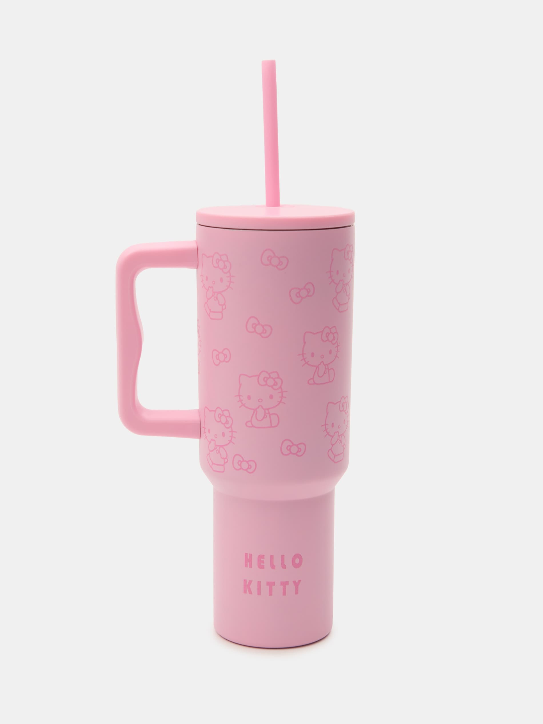 Termos z uchwytem i słomką Hello Kitty