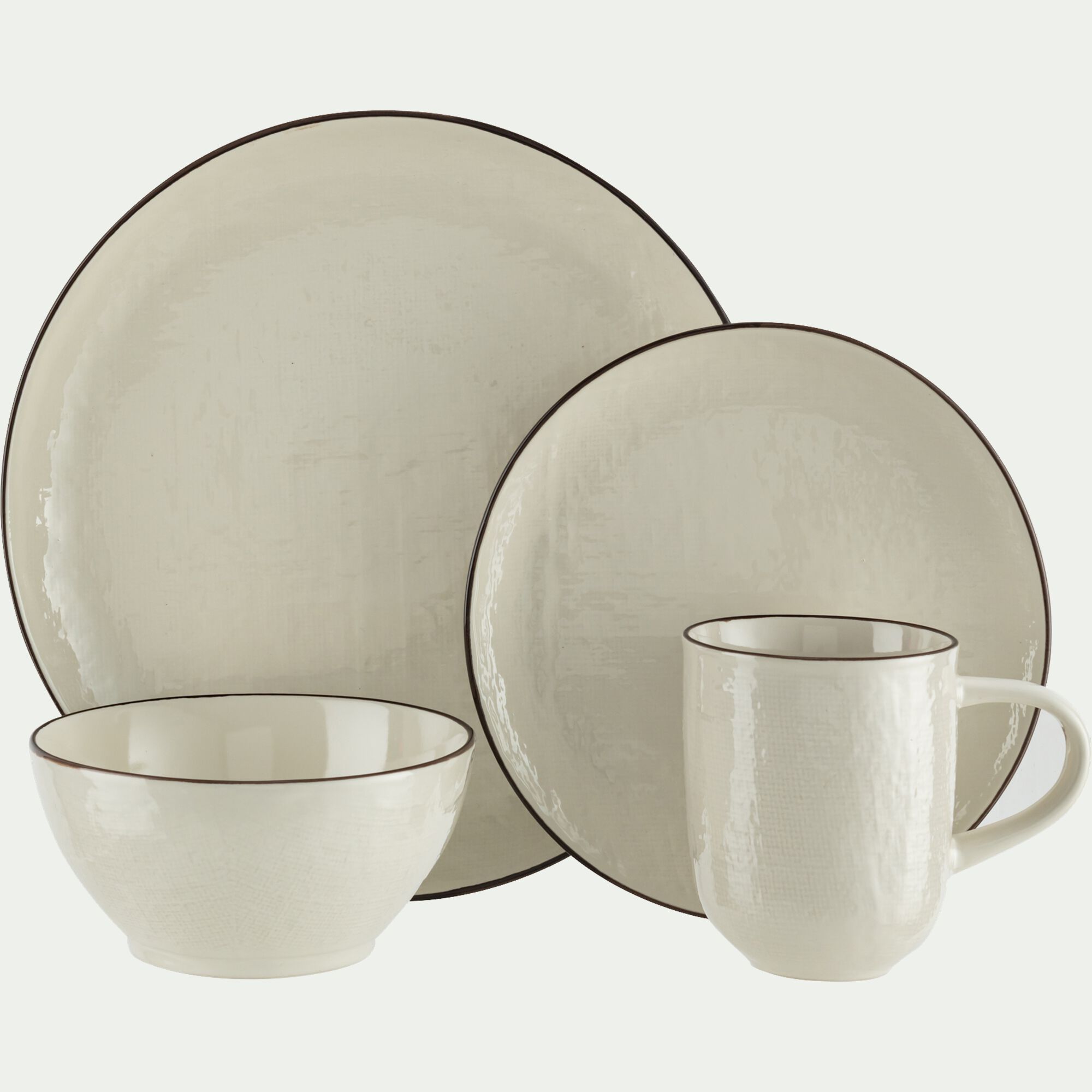 ZIA - Assiette plate en grès D26,9cm - blanc
