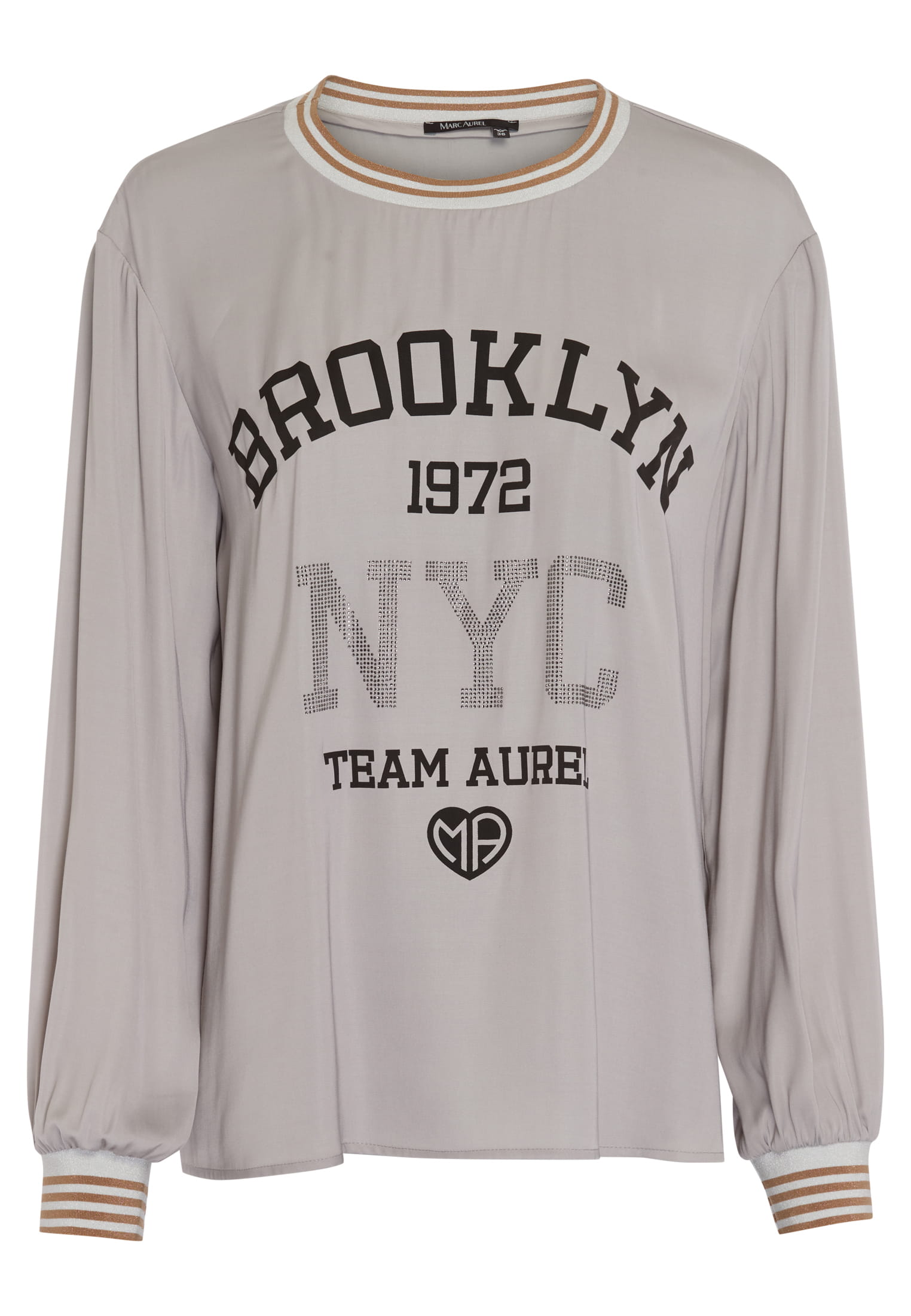 Satin-Top mit College-Print