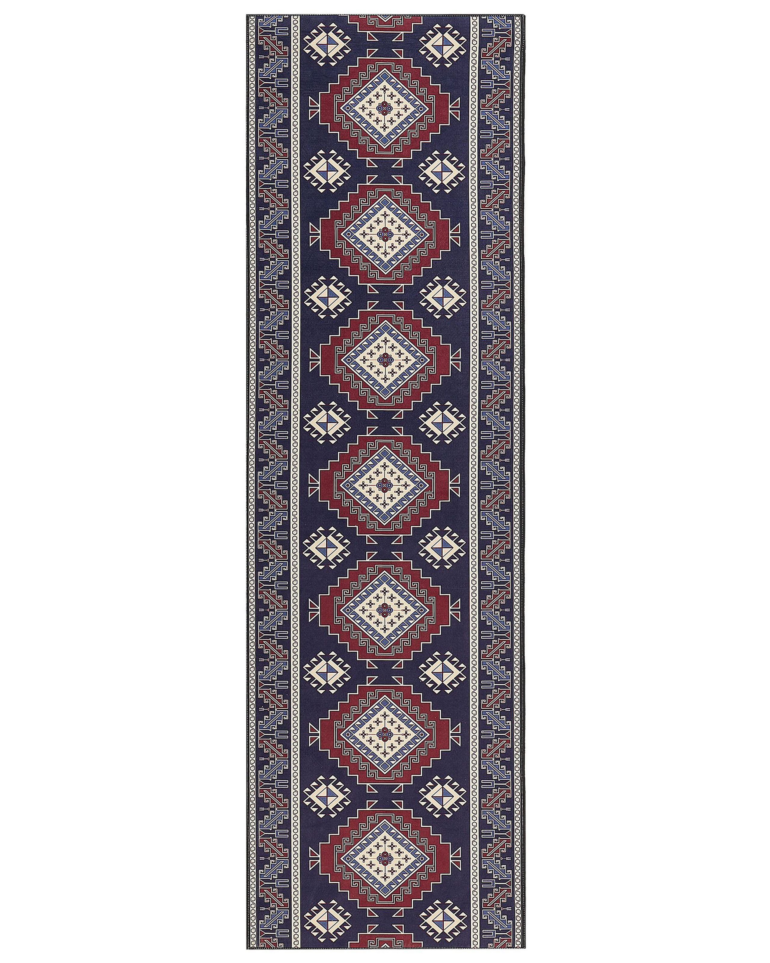 Dywan chodnik 60x200 cm niebiesko-czerwony