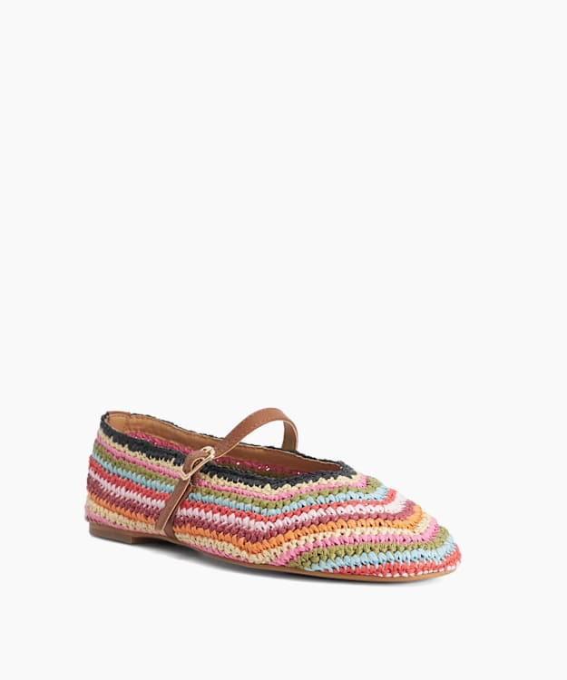 Haloha Multi - Rainbow Raffia Mary-Janes