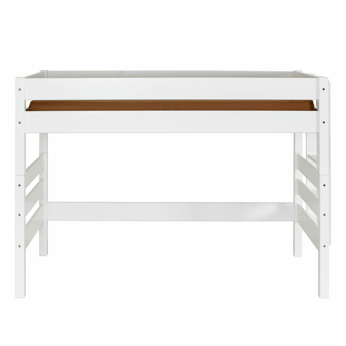 ANIBA - Lit mi-hauteur 90x200 cm bois massif blanc