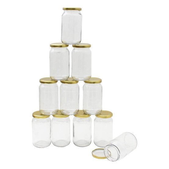 Clear Round Glass Jars 380ml 12 Pack