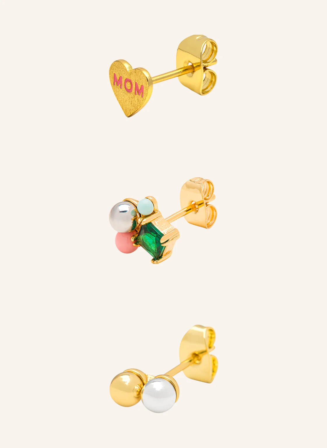 LULU Copenhagen 3er-Set Ohrstecker MOM