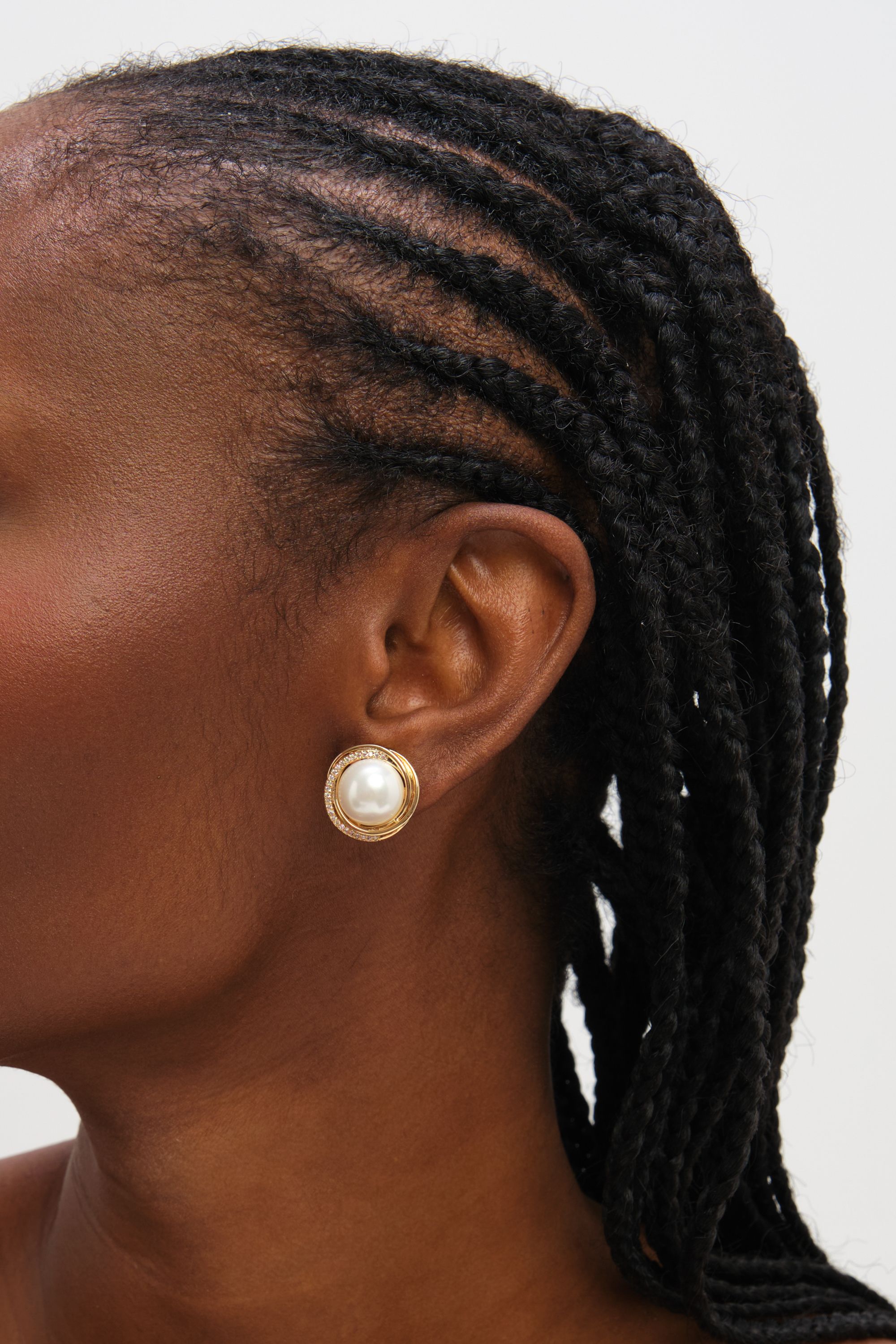 Jon Richard Gold Plated Crystal Halo and Pearl Clip Earrings