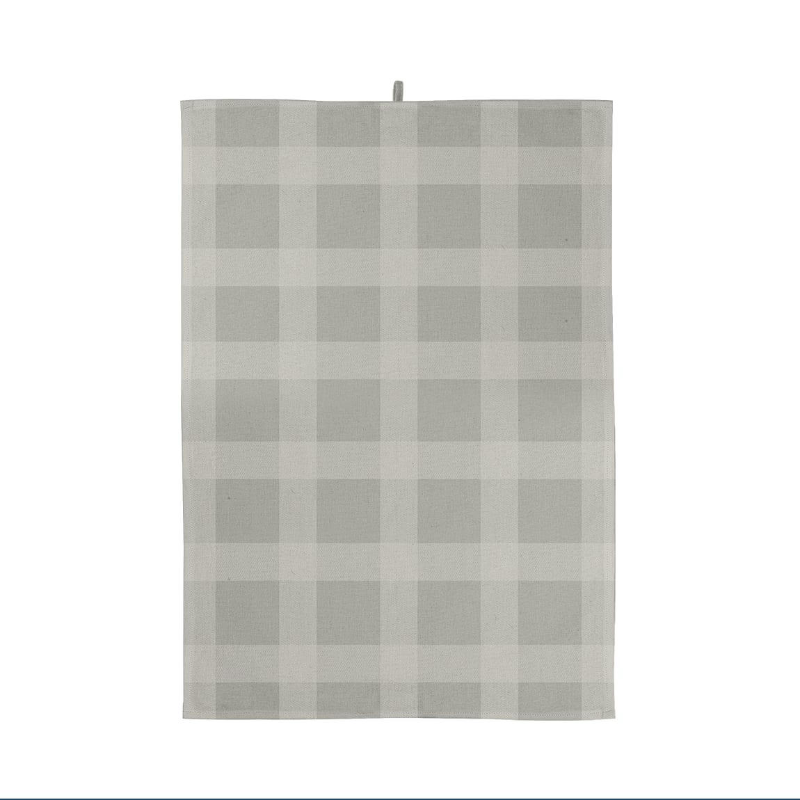 - Torchon à carreaux coton gris