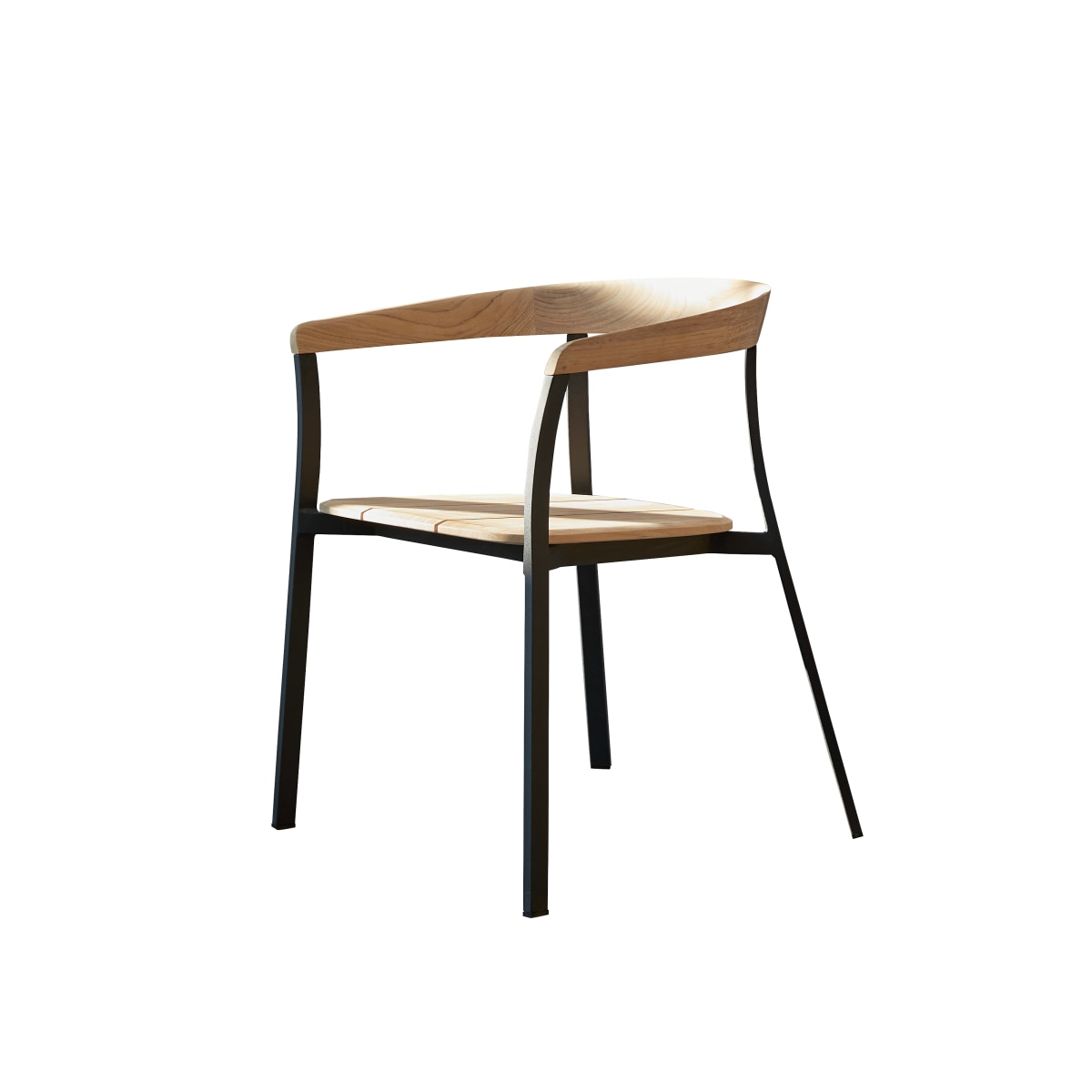 Tikamoon Tuinstoel in massief teak en aluminium - Naturel