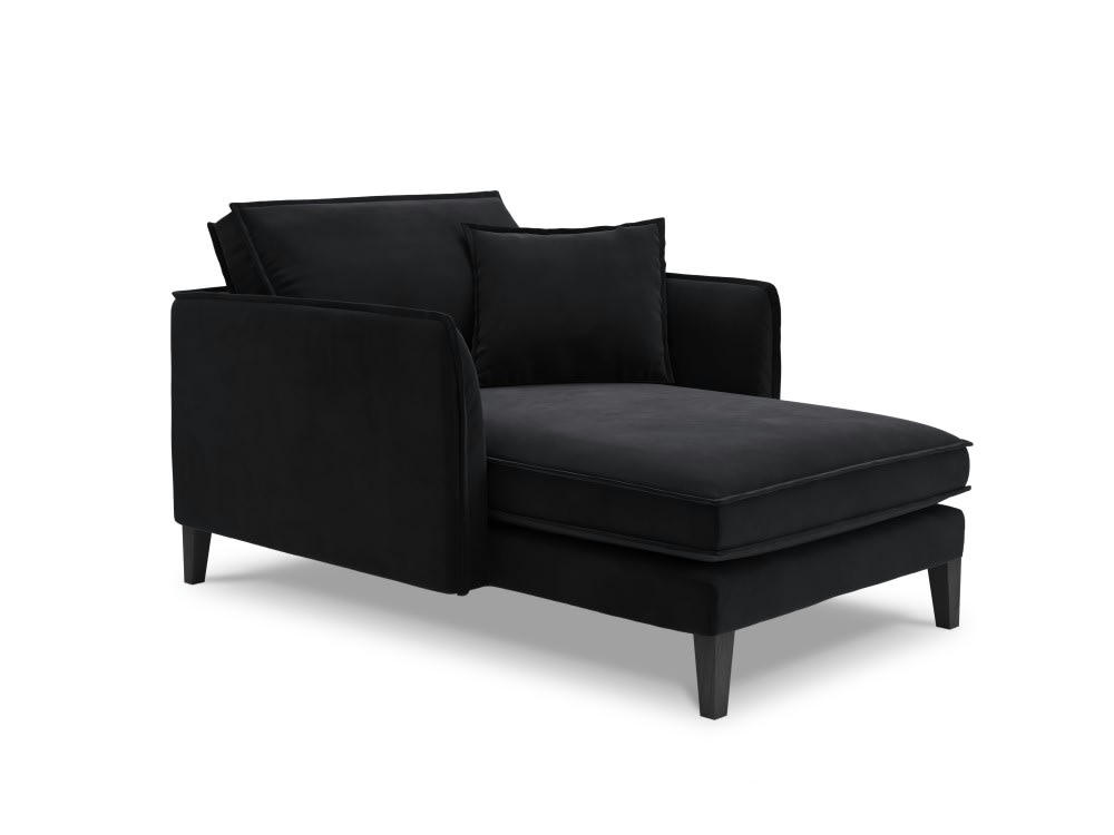 PROVENCE - Méridienne 1 place en velours noir