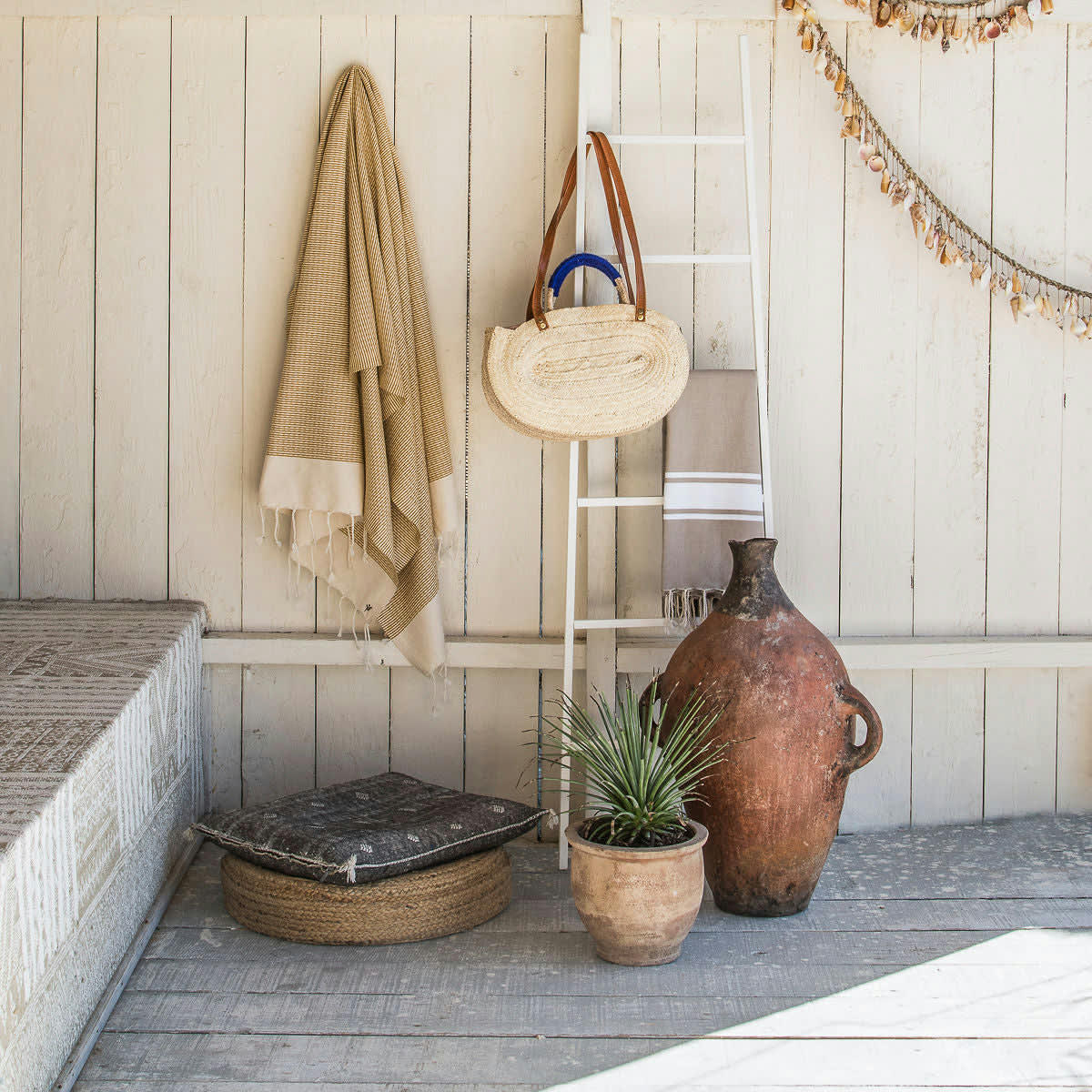 RIO - Fouta coton  100x200 jaune moutarde