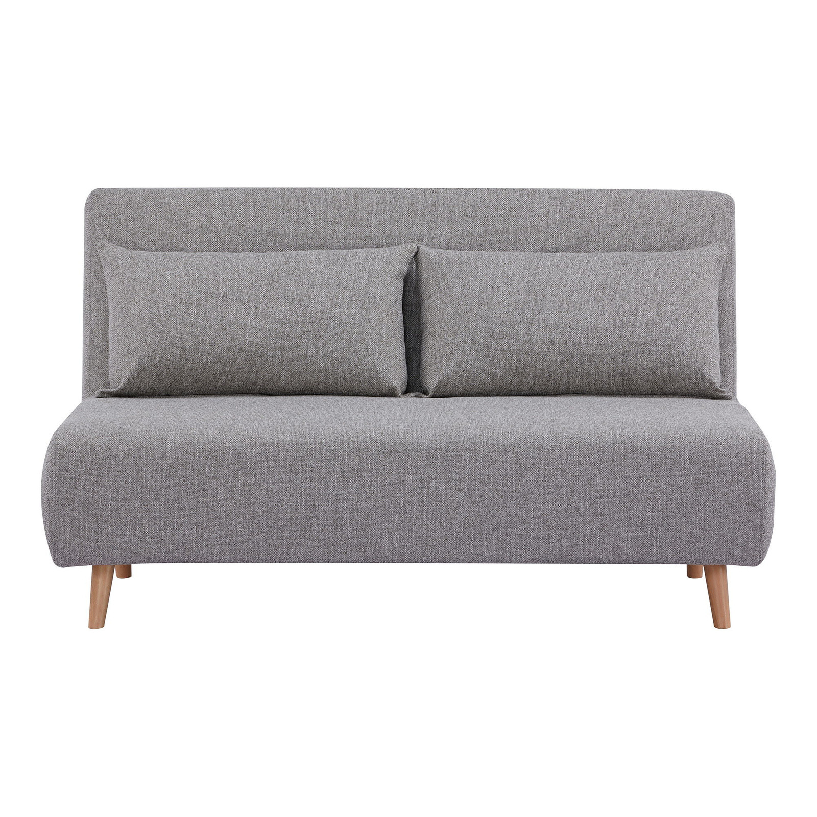 Sofa rozkładana Marlow 2 szara nogi naturalne 2-osobowa