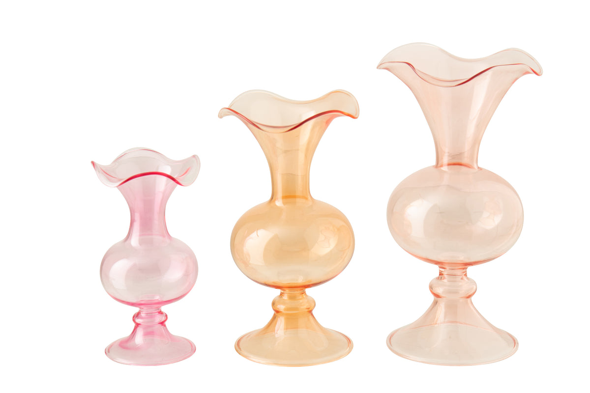J-Line vaas Bal - glas - mix - set van 3