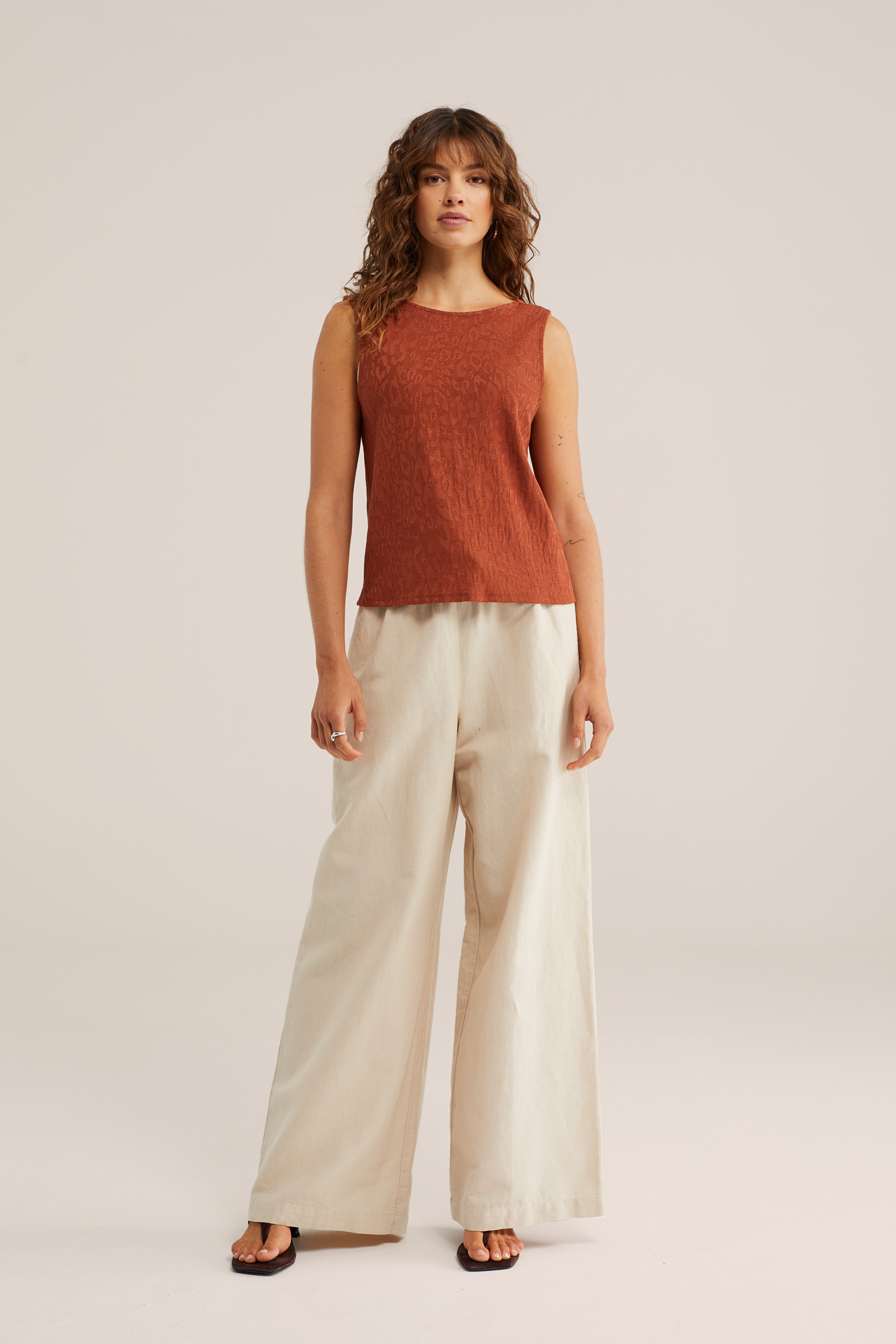 Dames singlet met luipaard jacquard