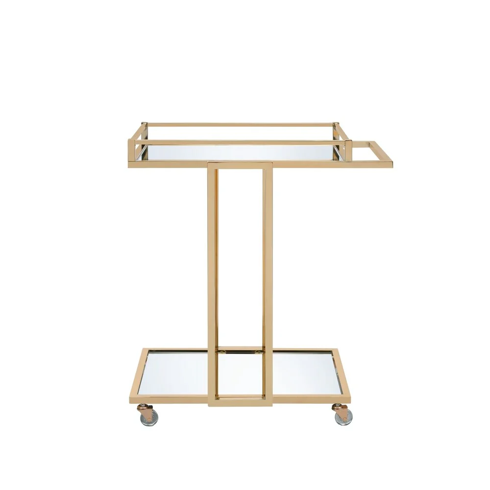 ACME Mendes Serving Cart in Gold and Mirror