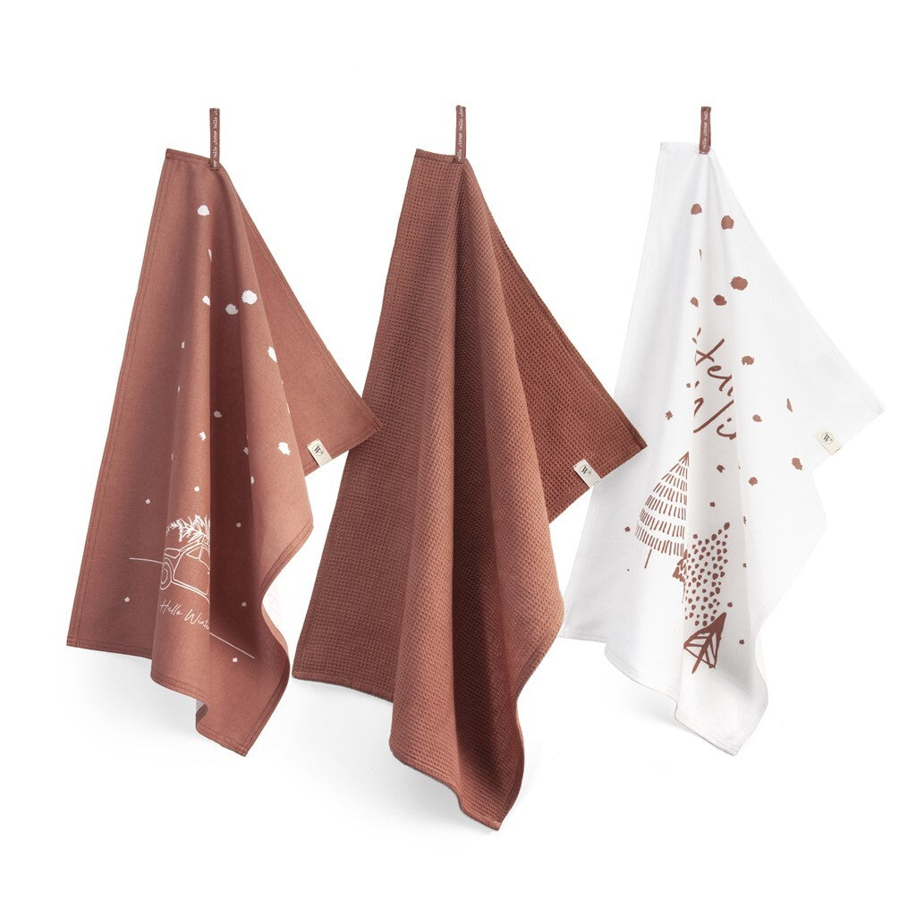 Walra - Keukenset Hello Winter - 3x 50x70 cm - Terra