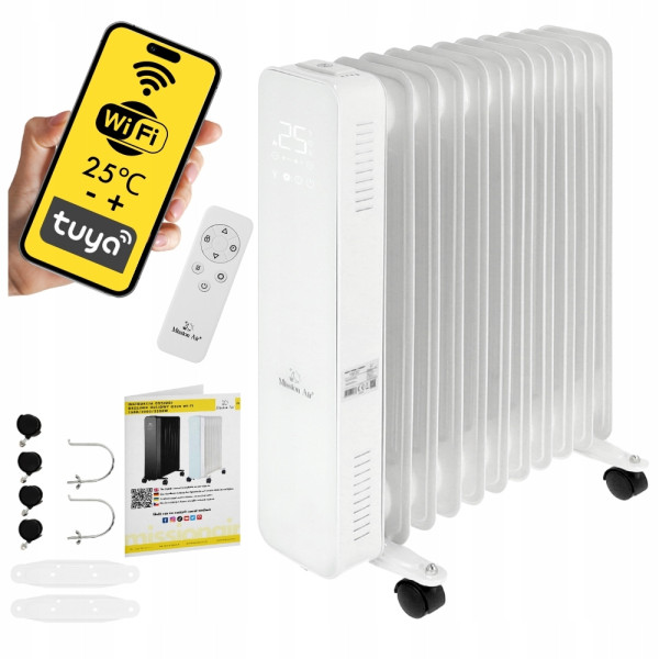 Grzejnik olejowy OSLO 2500W White WiFi TIMER eco Mission Air