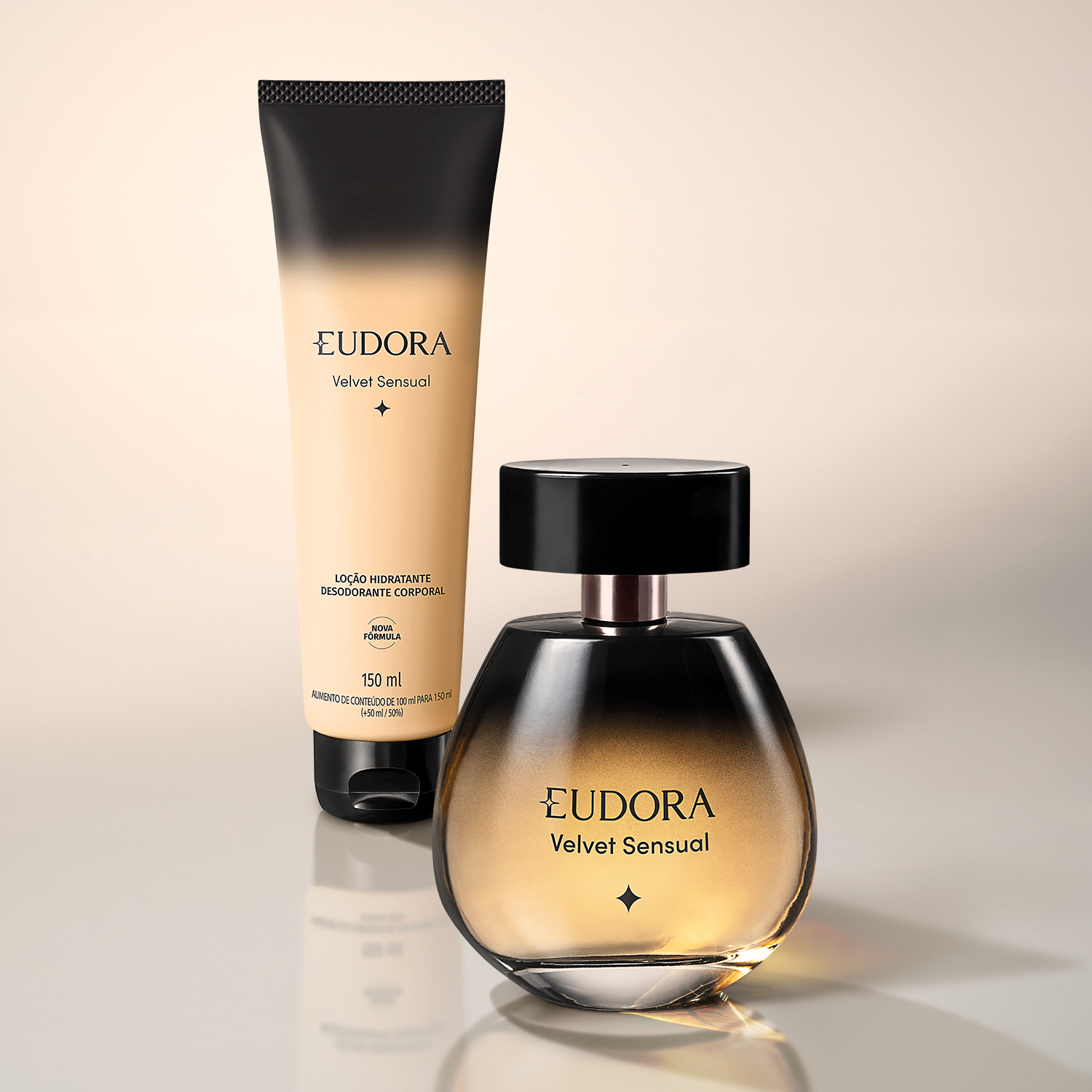 Combo Eudora Velvet Sensual: Desodorante Colônia 100ml   Loção Corporal 150ml