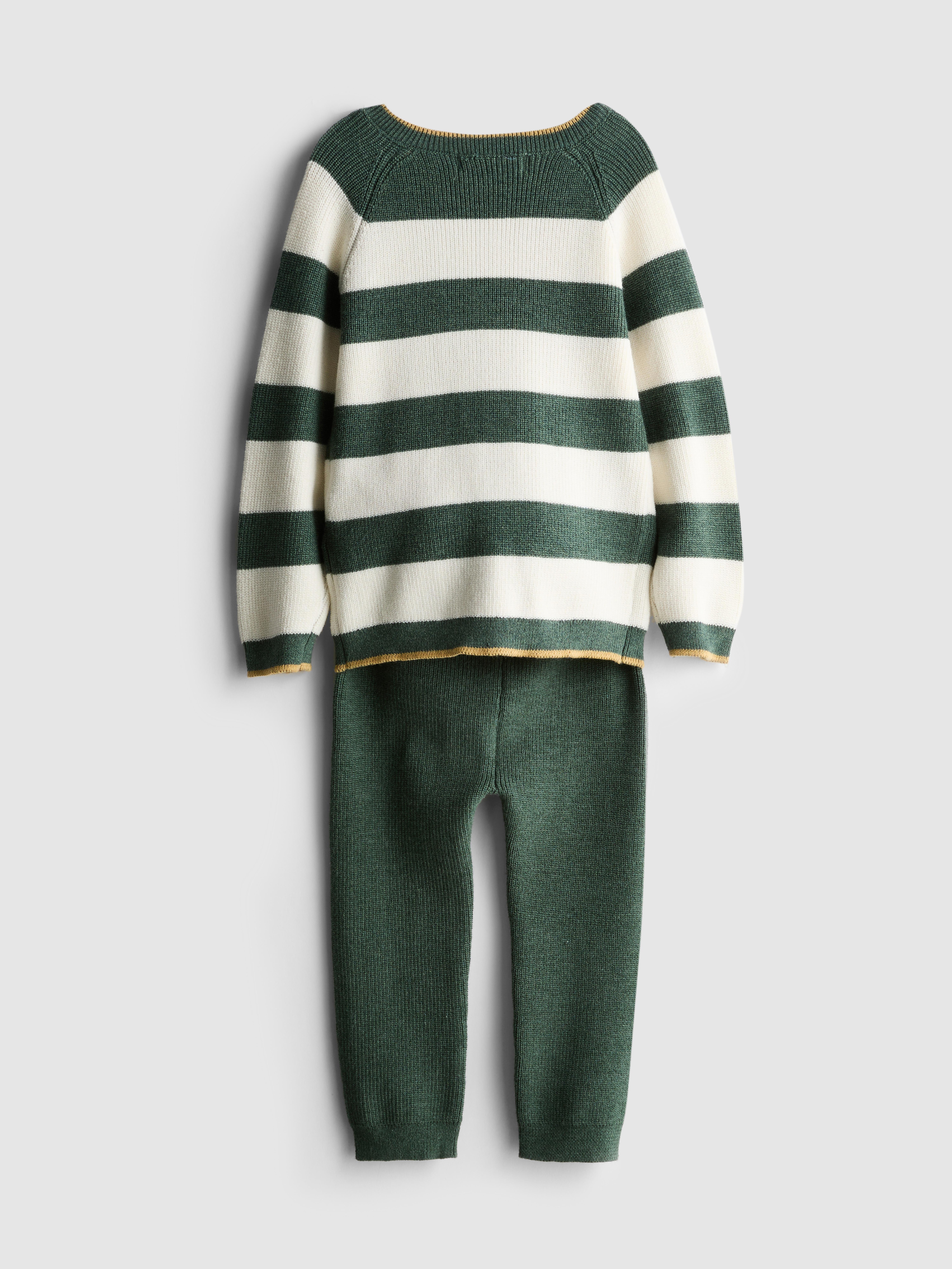 0-36mths | Stripe Sweater and Knit Leggings Set