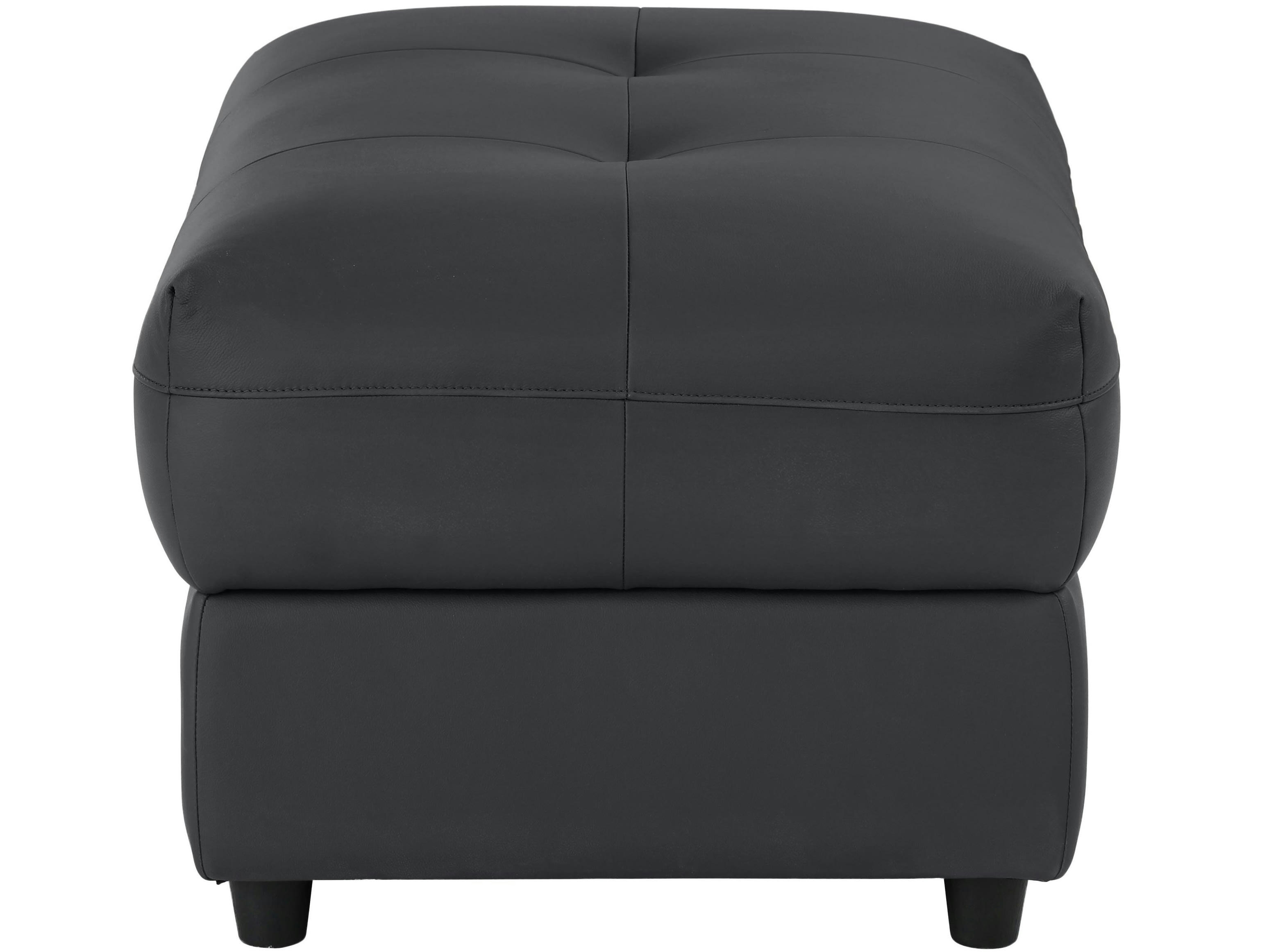 TANARO - Pouf rembourré en PU noir