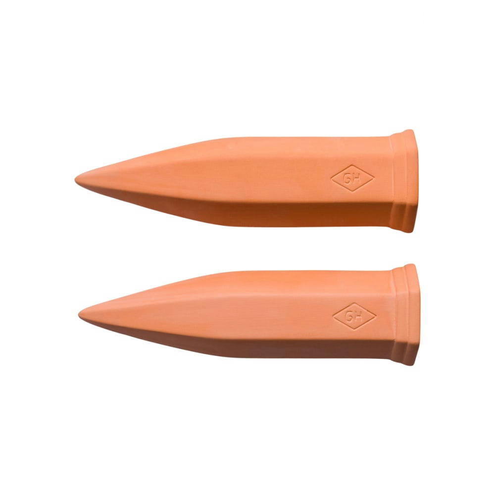- Lot de 2 piquets d'arrosage en terre cuite céramique rose