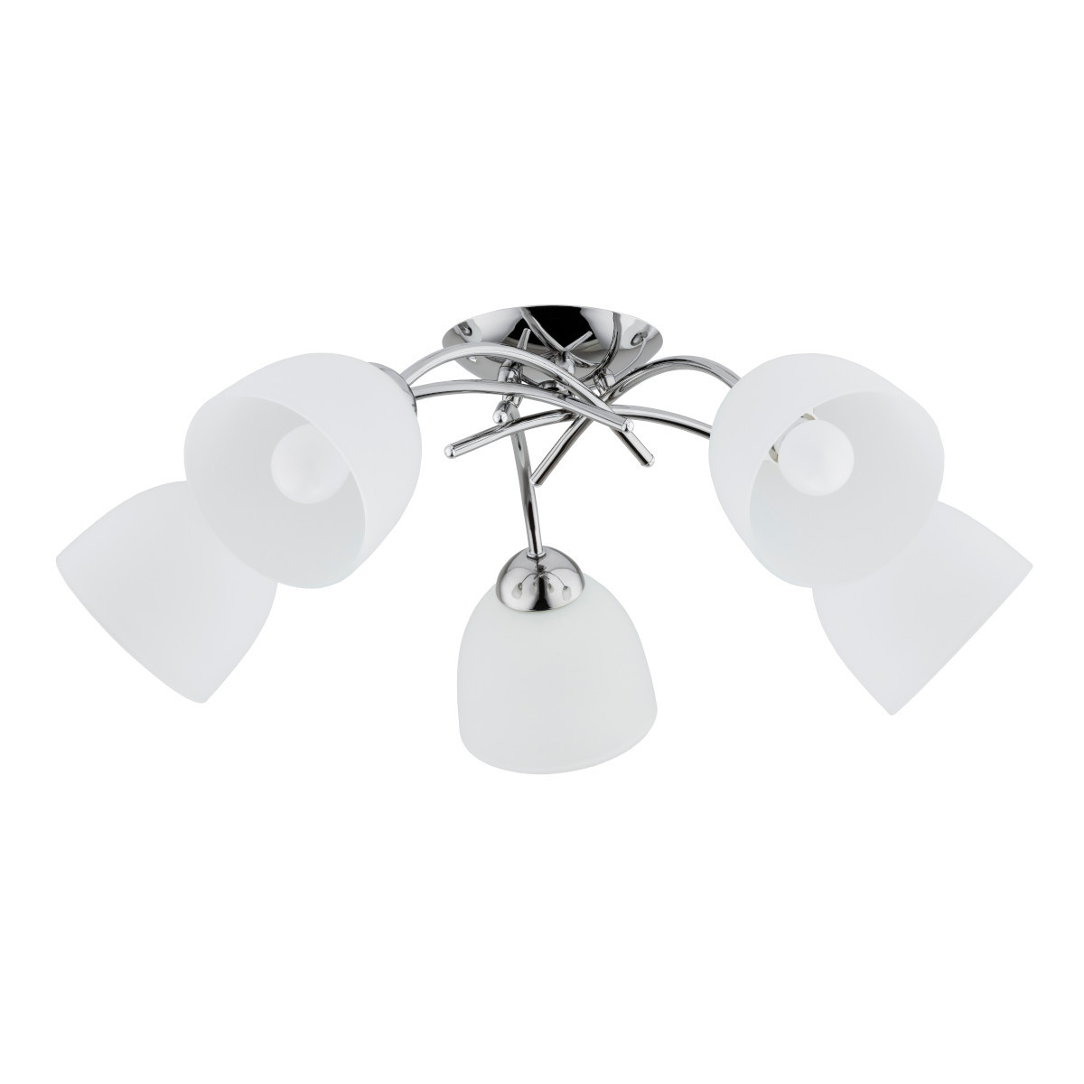 Lampa sufitowa chromowana biała MIRAŻ 5xE27x15W wym: 23x62x62 cm Alfa