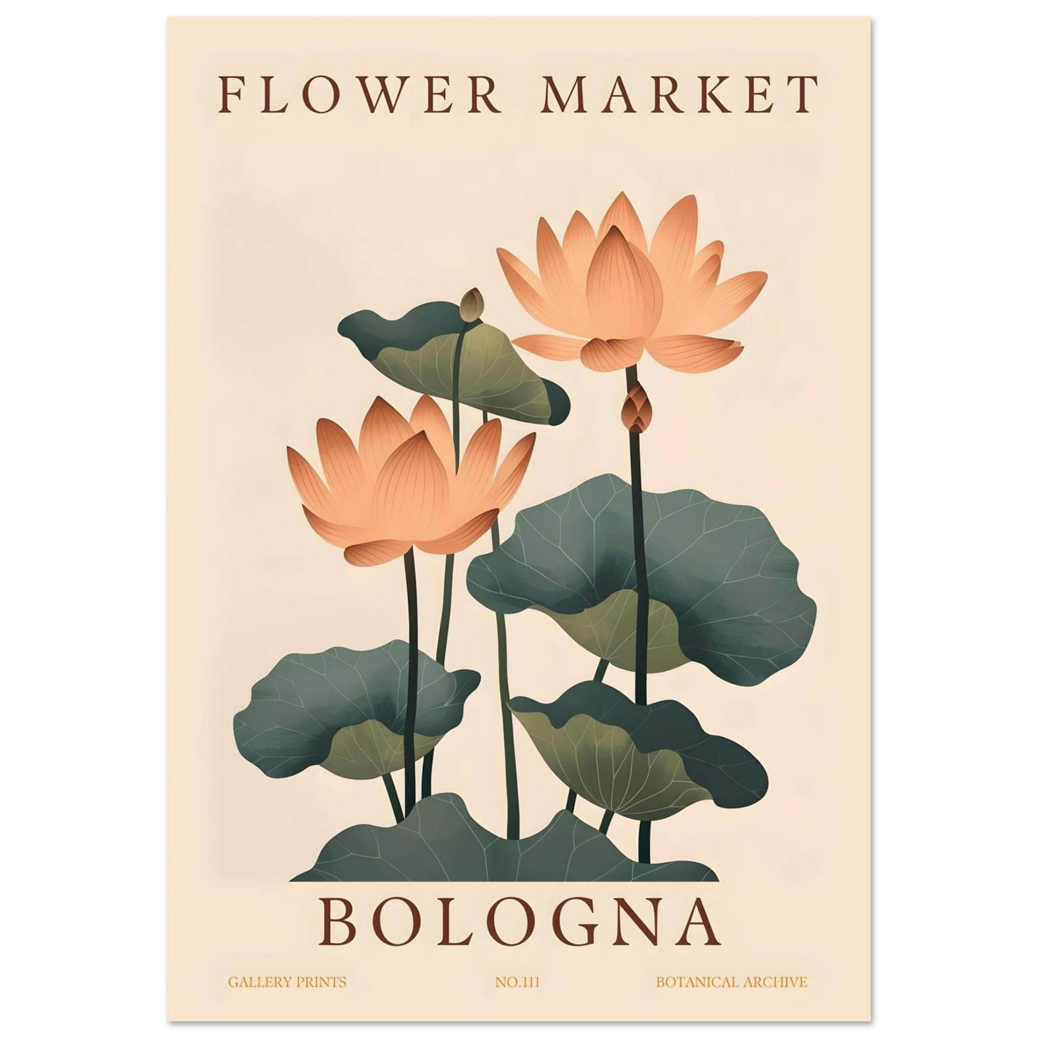 Artfulprints Poster Flower market - Bologna  - 70x100 cm - Meerkleurig