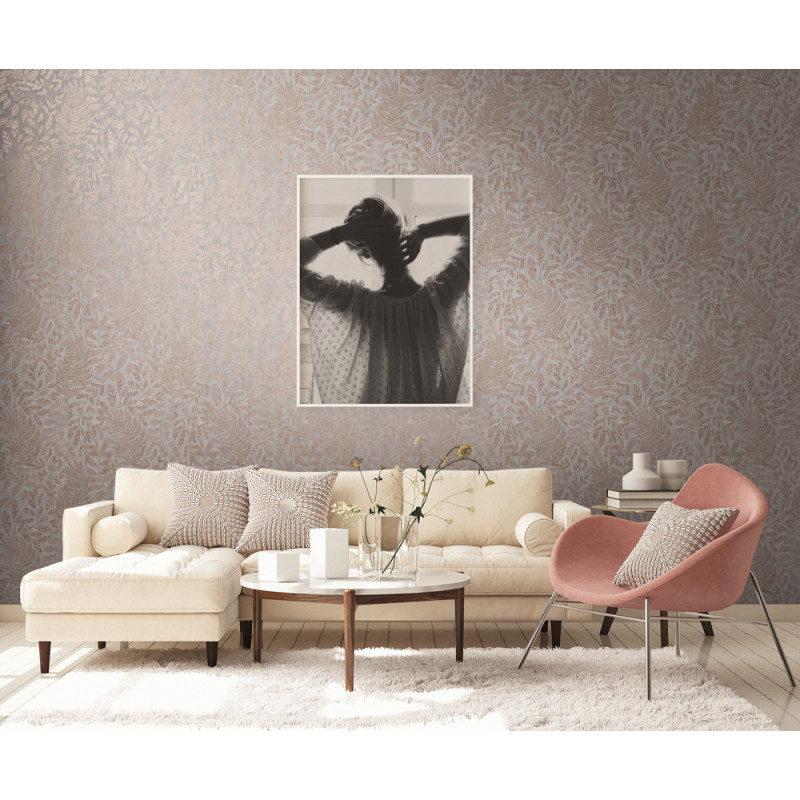 Intissé vinyle Maité rose 53 cm