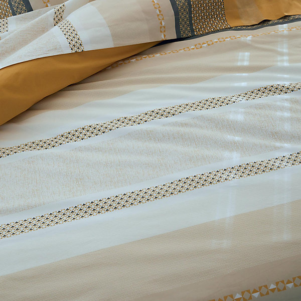 Housse de couette en percale de coton au style ethnique chic (300x240 cm - Jaune)