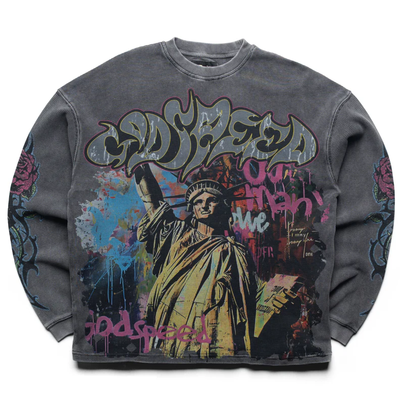 Godspeed New York Vandal Thermal L/S Tee - Grey Wash