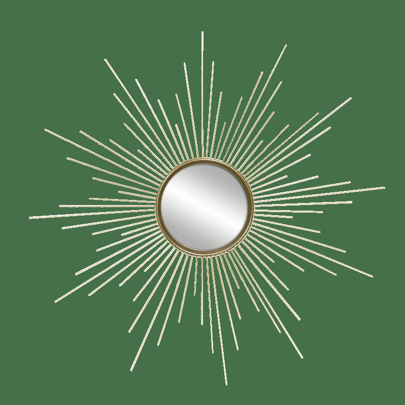 MIROIR - Miroir soleil doré 60 cm