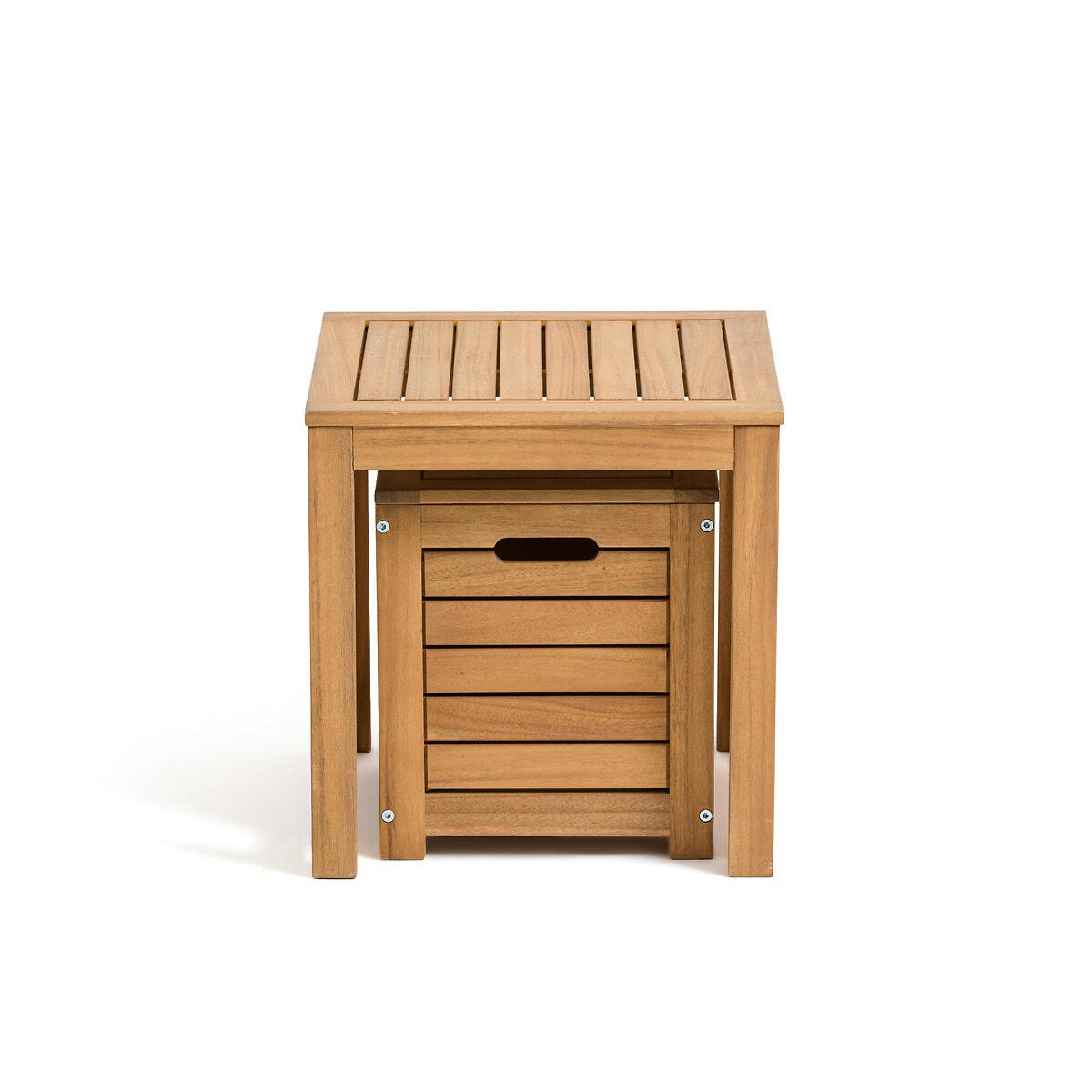 Tabouret et coffre de rangement acacia, Garden