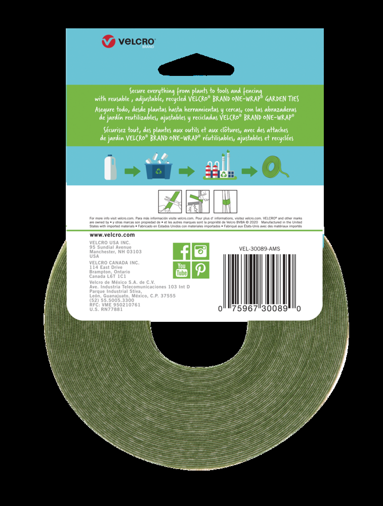 Velcro One-Wrap Garden Tree & Plant Tie Roll, Support Strap, 35-ft x 1-in