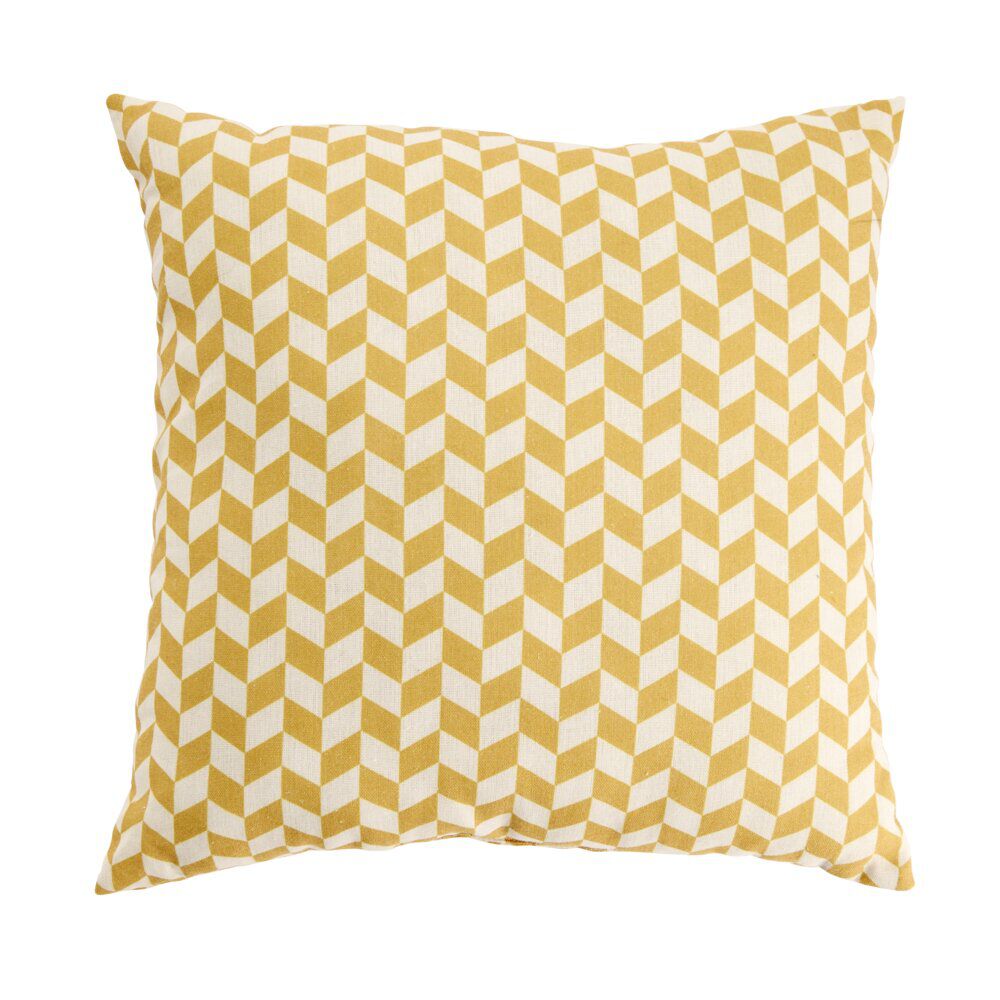 Coussin carré motif chevron bicolore 45x45cm (2 modèles jaune ou bleu)