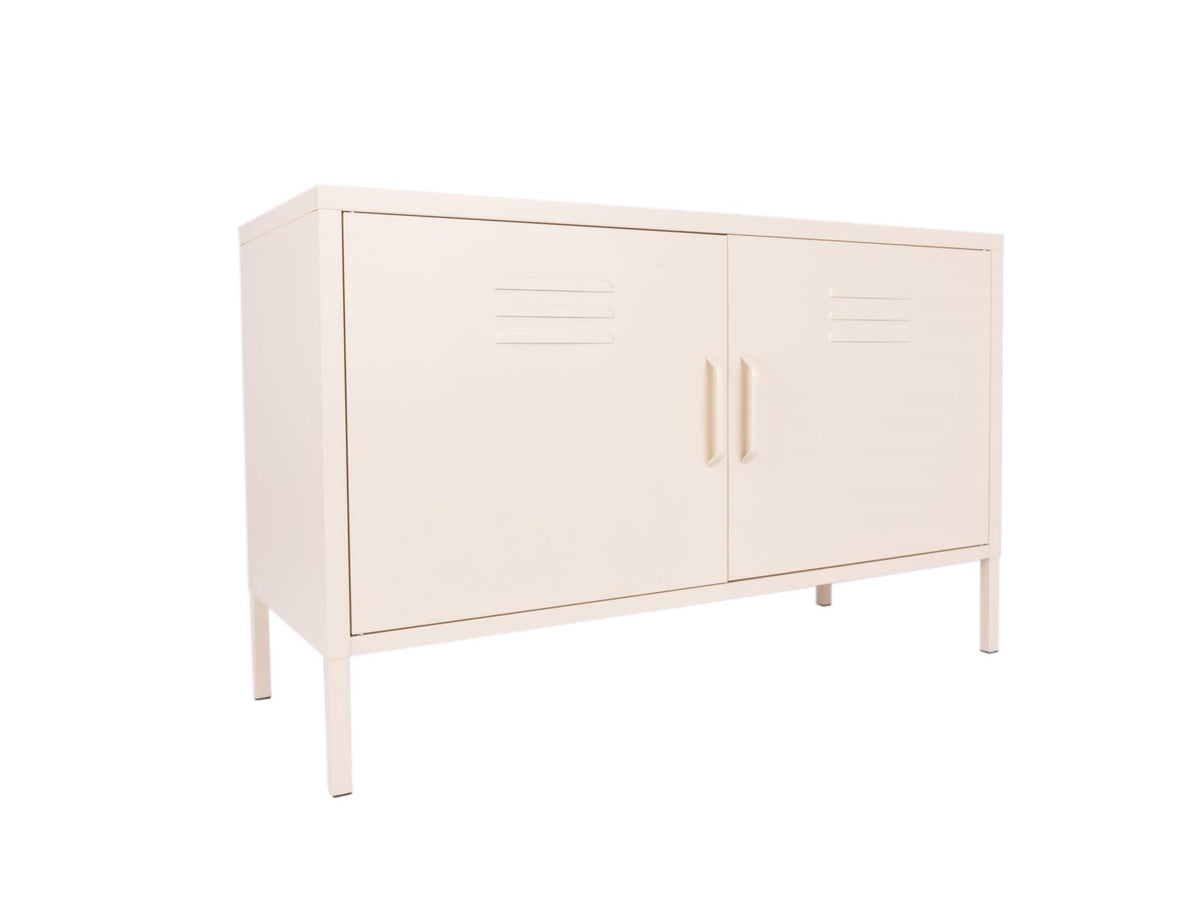 MaximaVida metalen TV lockerkast Finn 100 x 40 x 64 cm ivoor - 1 schap