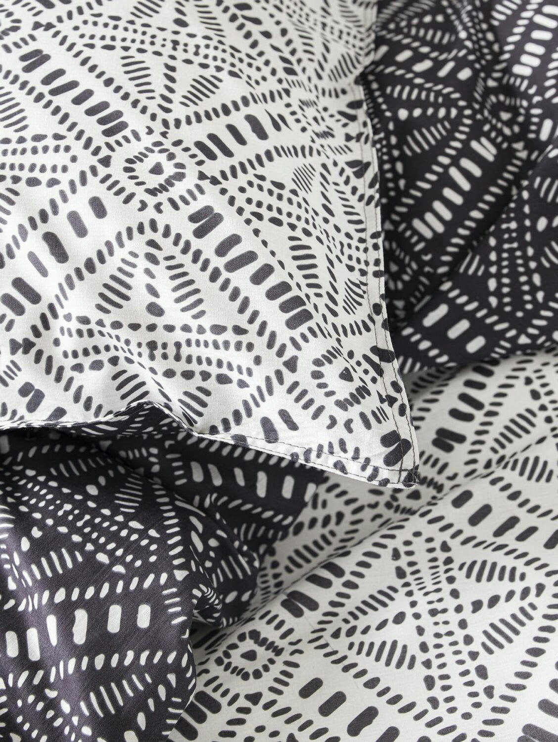 SLAVKA - Parure housse de couette coton noir 240x260 cm