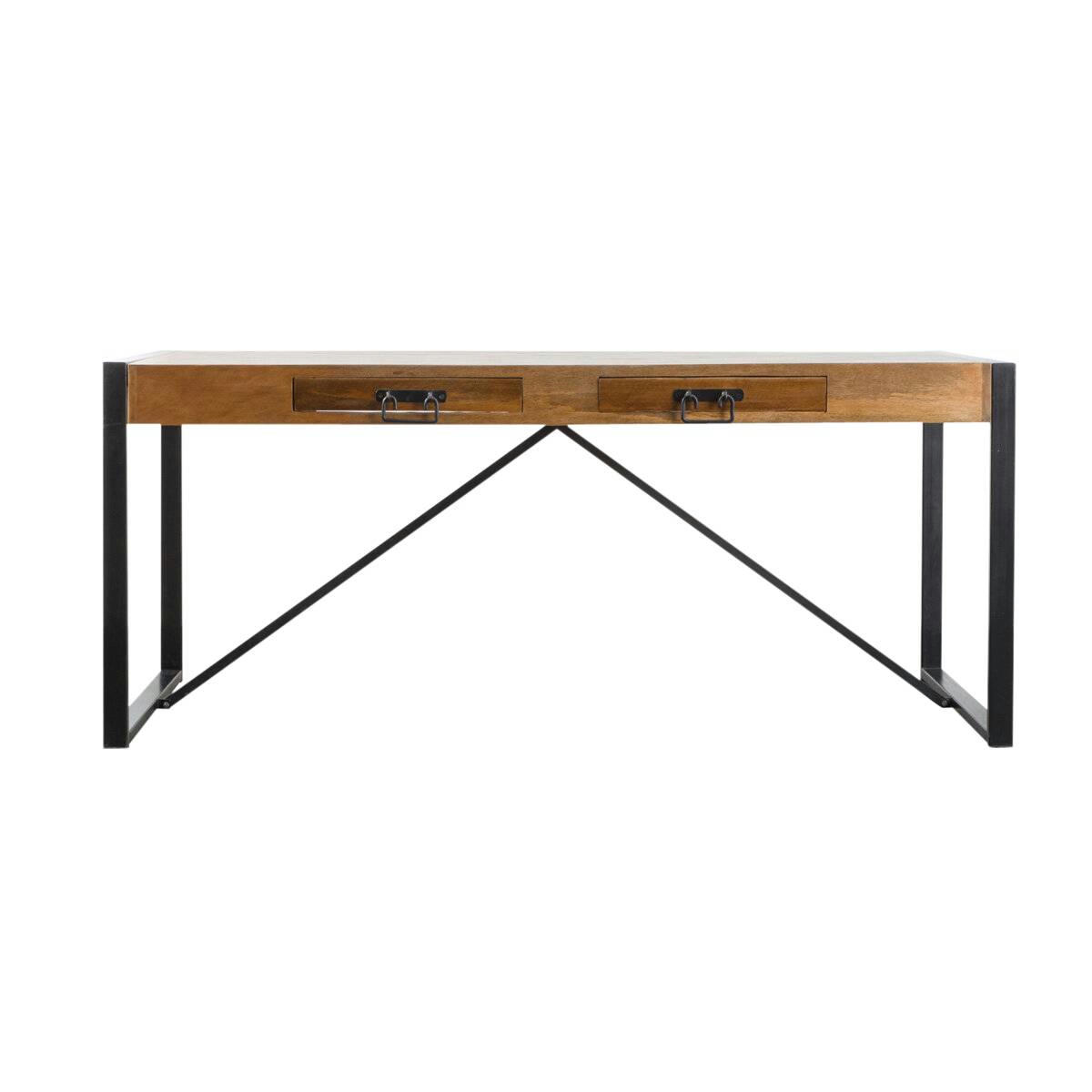 ETHNIK - Table à manger en bois multicolore 180 cm