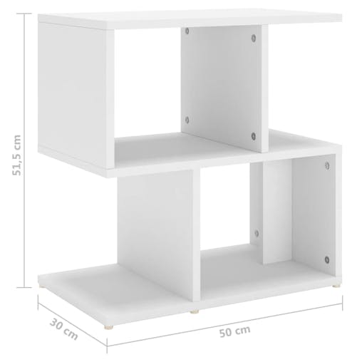 NNEVL Bedside Cabinet White 50x30x51.5 cm Chipboard