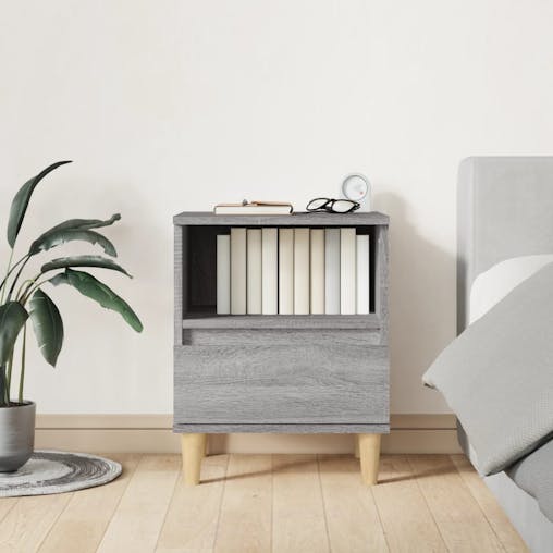 NNEVL Bedside Cabinets 2 pcs Grey Sonoma 40x35x50 cm