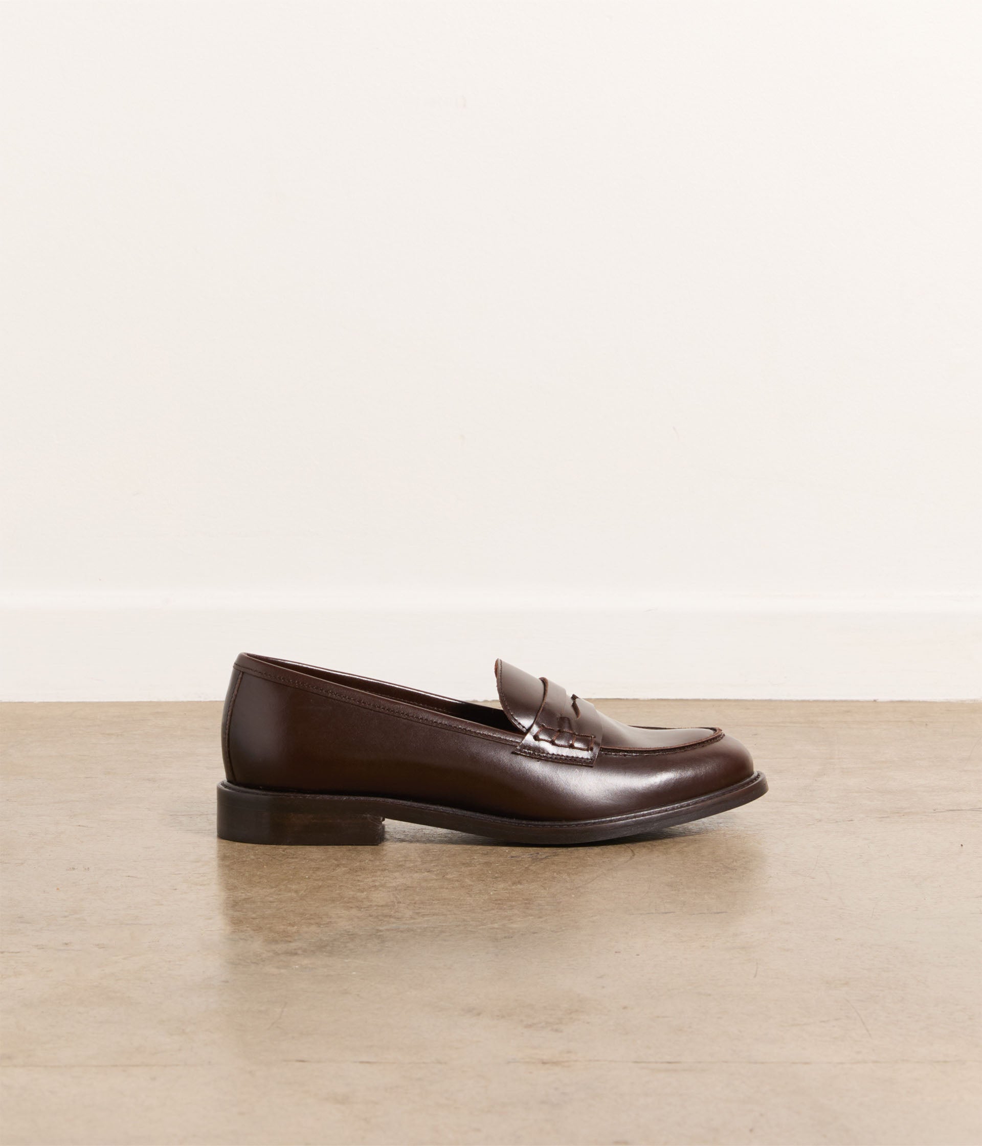 Mocassins en cuir chocolat Angella