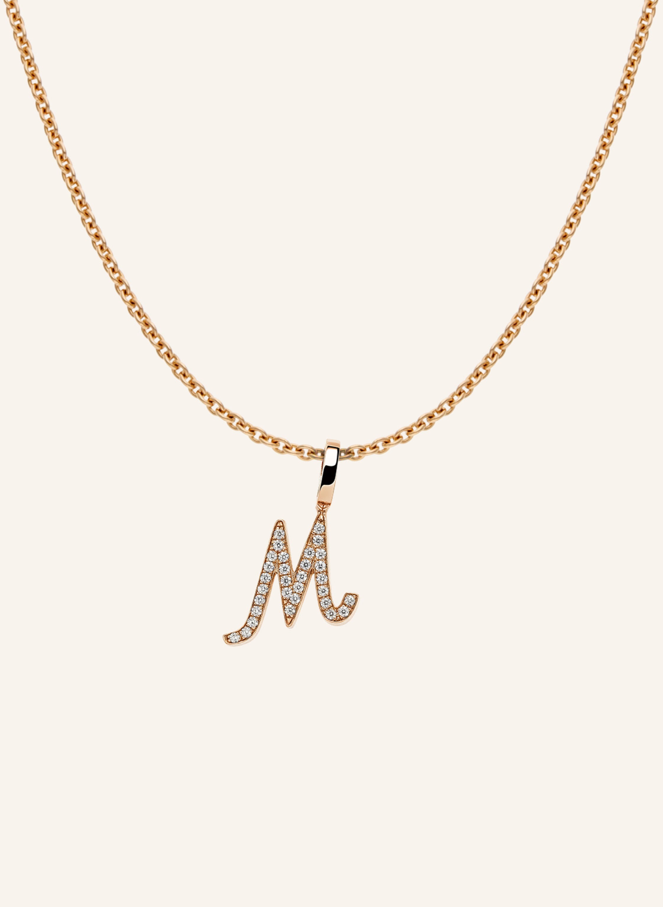 CADA Kette TINY DIAMOND LETTER M
