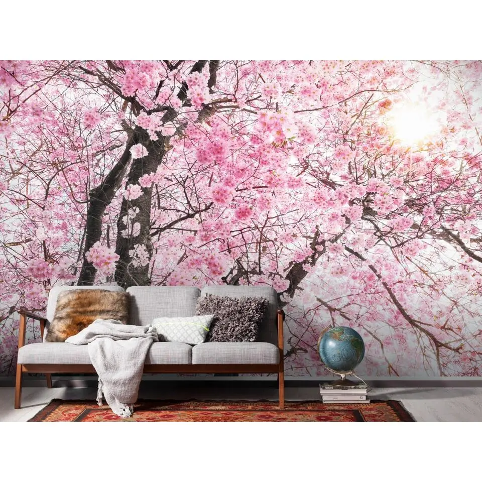 Sanders & Sanders fotobehang bloesems roze - 400 x 250 cm