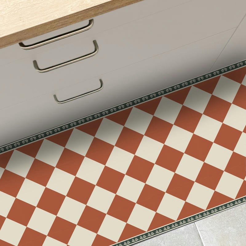 RETRO BRIQUE - Tapis Vinyle Médium l 50xL120cm Rouge Vintage