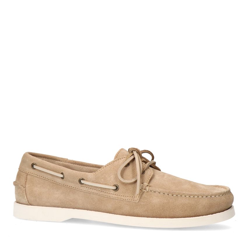 Manfield Beige suède bootschoenen