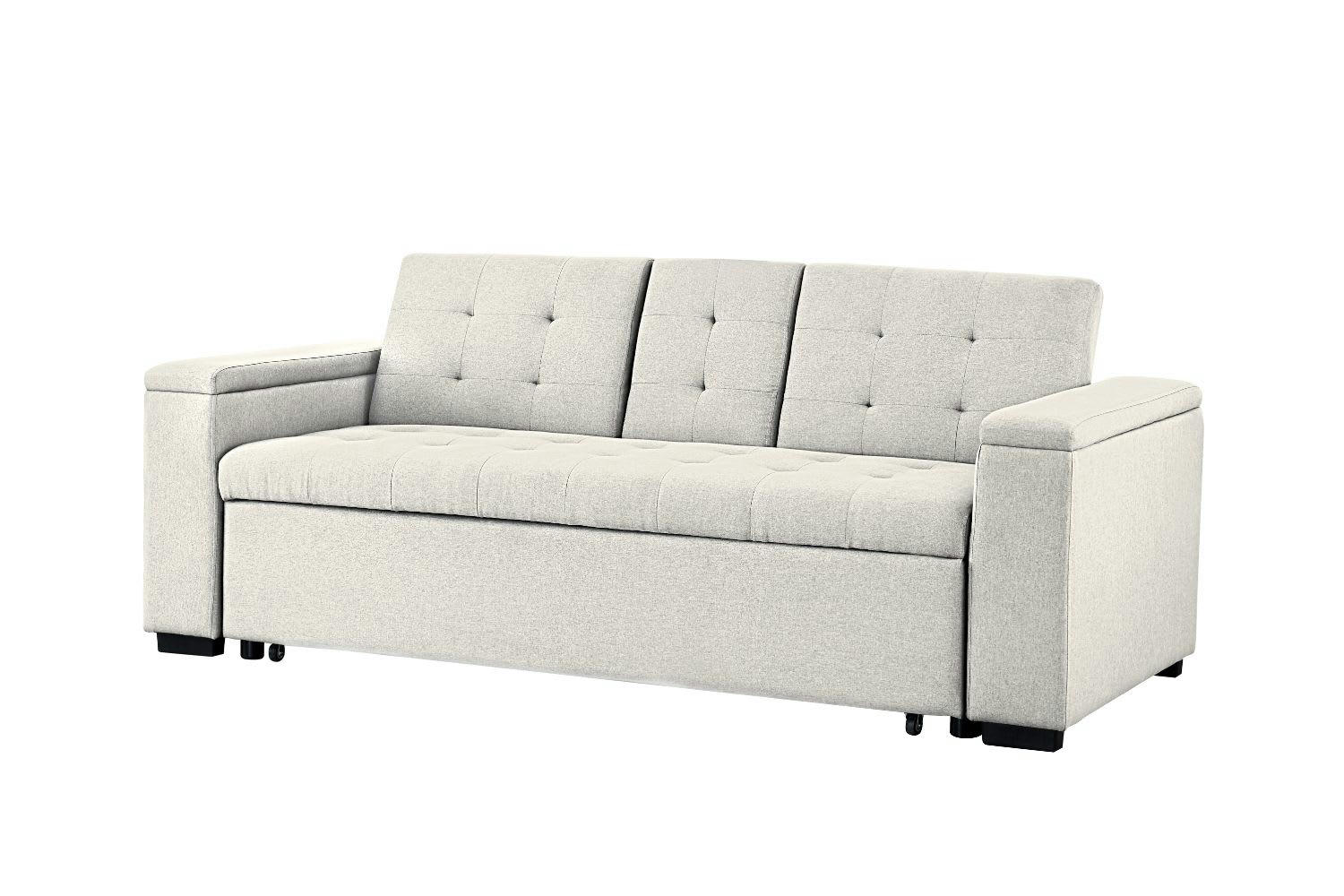 NOHO - Canapé convertible 3 places en tissu beige